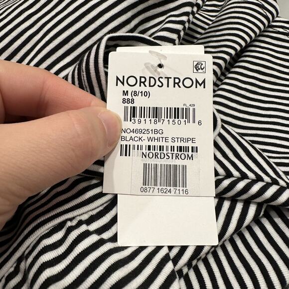 NWT Nordstrom Black & White Stripe Twirl Dress - Picture 5 of 8